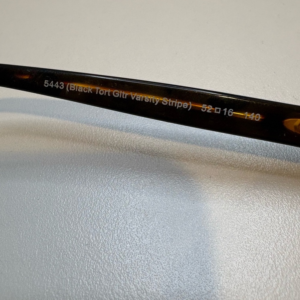COACH EYEGLASSES 5443 (Black Tort Gltr Varsity Stripe) 52•16•140 COACH GLASSES - Picture 10 of 13